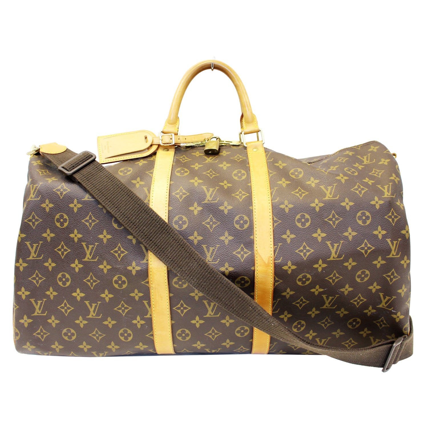 Louis+Vuitton+Keepall+Bandouliere+Duffle+55+Black+Canvas for sale online