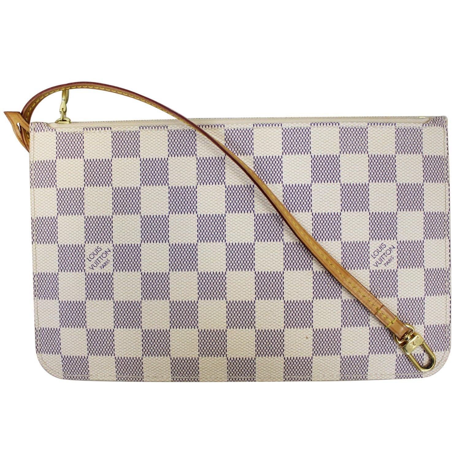 LOUIS VUITTON Pochette Wristlet Pouch Neverfull MM Damier Azur-US