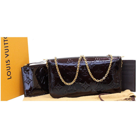 LOUIS VUITTON Felicie Pochette Vernis Crossbody Bag Amarante - 15% OFF