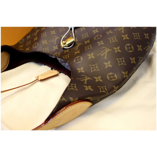 LOUIS VUITTON Flower Hobo Monogram Canvas Shoulder Bag Brown-US