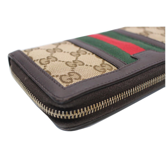 Gucci Vintage Web Gg Canvas Wallet in Natural