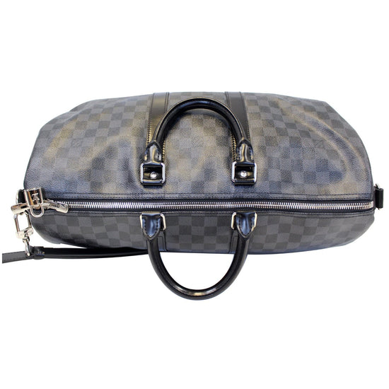 LOUIS VUITTON Keepall Bandouliere 55 Damier Graphite Travel Bag Black