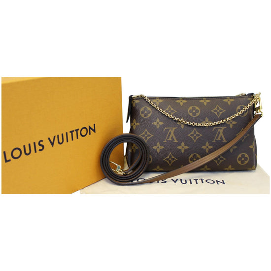 LOUIS VUITTON Pallas Monogram Canvas Clutch Crossbody Bag Brown-US