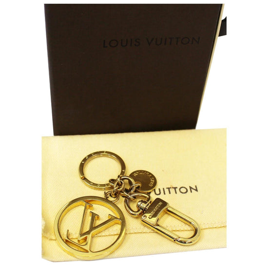 Louis Vuitton Bag Charm Key Holder LV Circle Gold in Brass with Brass - US