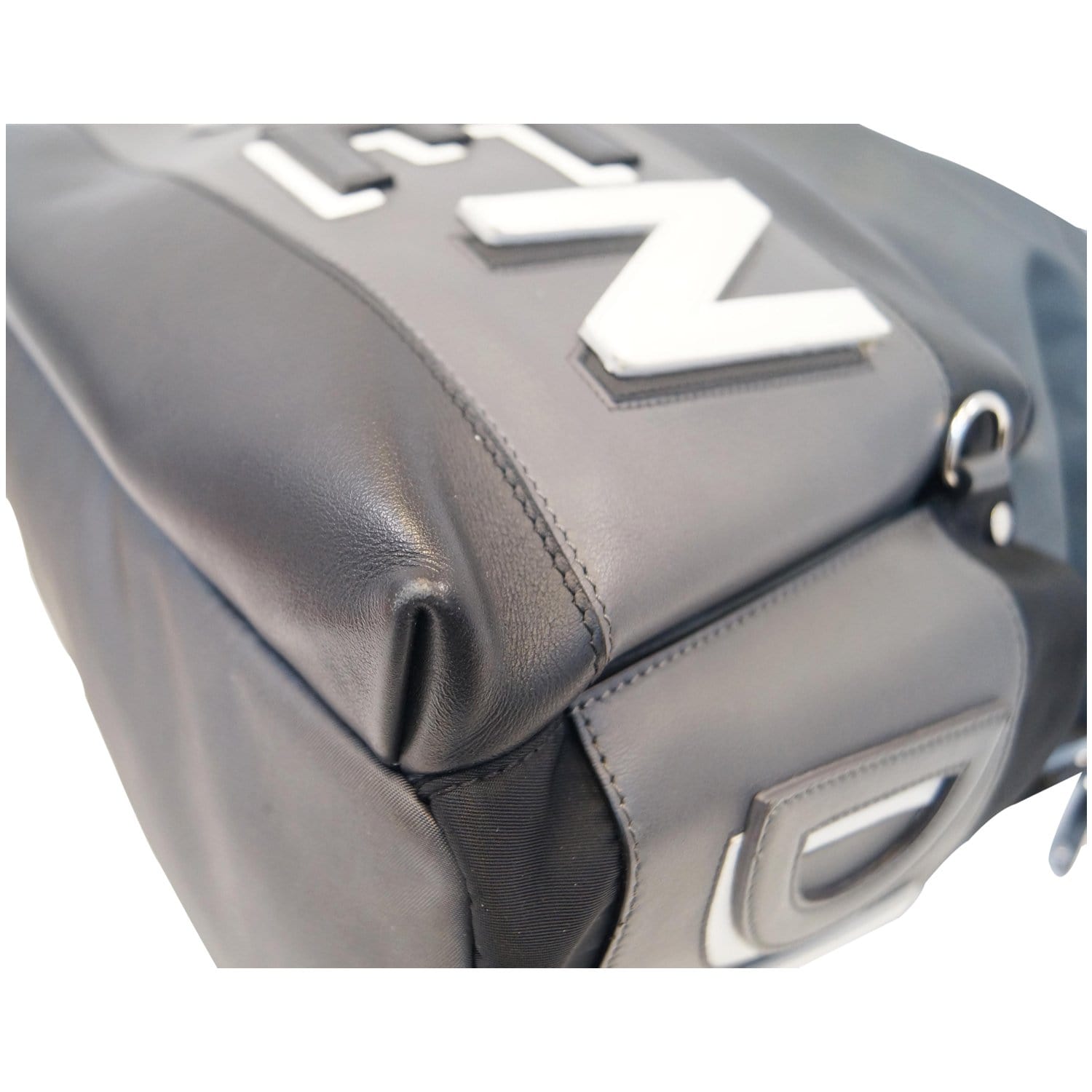 FENDI Shadow Logo Nylon Fabric Backpack Bag Grey/Black - Last Call