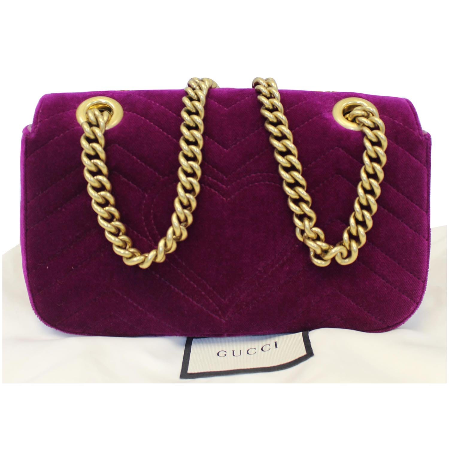 Gucci GG Marmont Velvet Mini Shoulder Crossbody Bag