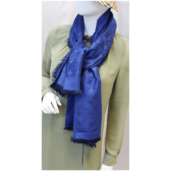 light blue monogram scarf