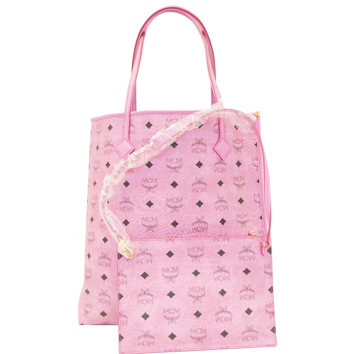 MCM Visetos Medium Shopper Tote Bag Pink - Used MCM Bags