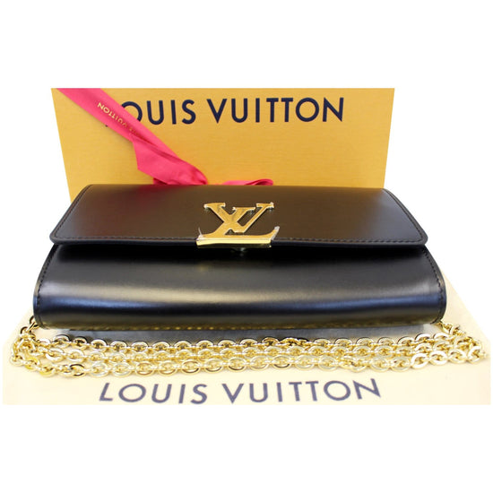 M54230 Louis Vuitton Premium Soft Leather Pochette Louise GM-Black