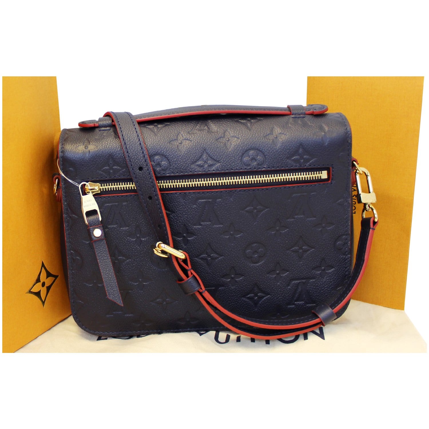 Louis Vuitton Pochette Metis MM Blue in Coated Canvas with Gold-tone - US