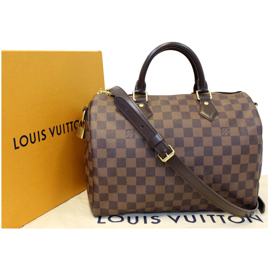 Louis Vuitton Speedy Bandouliere Damier Ebene Karakoram 30 Rubis Red/Brown  in Coated Canvas with Gold-tone - US