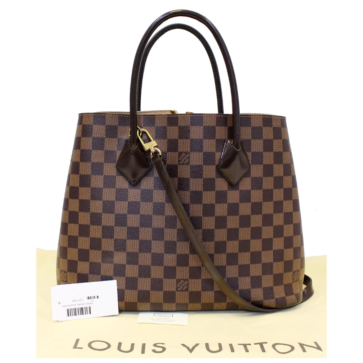 LOUIS VUITTON Kensington Damier Ebene Shoulder Handbag-US