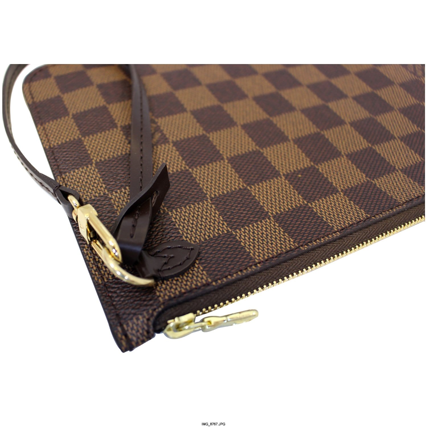 LOUIS VUITTON Pochette Wristlet Pouch Damier Ebene Neverfull MM