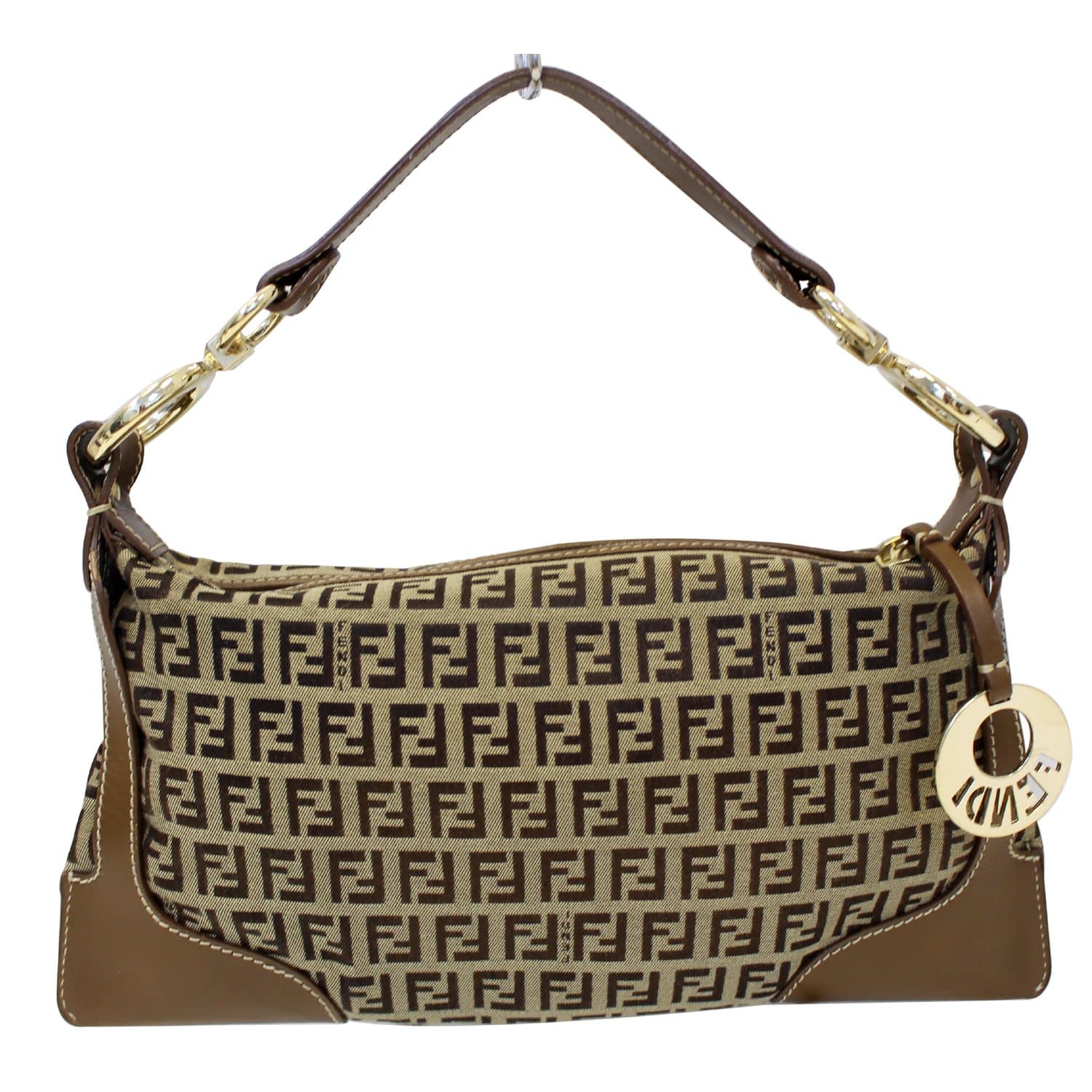 FENDI Zucca Small Canvas Shoulder Bag Beige-US