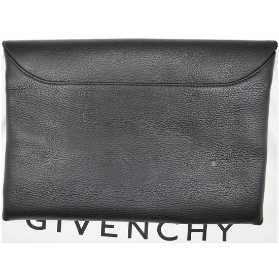 Givenchy Black Rubber and Patent Leather Antigona Envelope