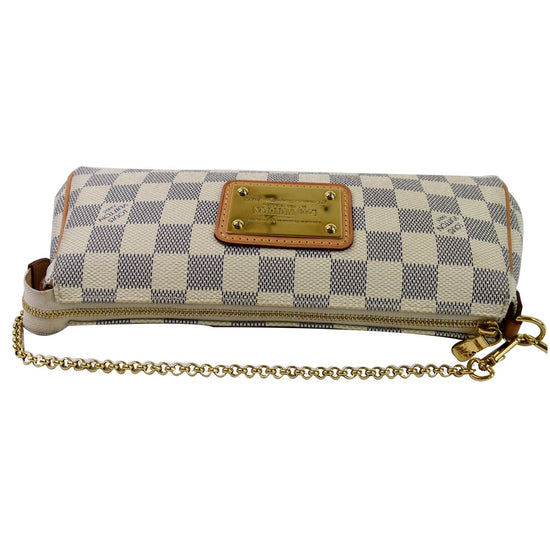 Louis Vuitton Azul Damier Portofoil Veronica Wallet Frame Clutch White  #5120P