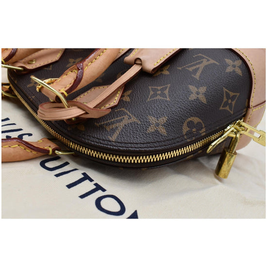 Auth LOUIS VUITTON Alma BB Monogram Canvas Satchel Crossbody Bag