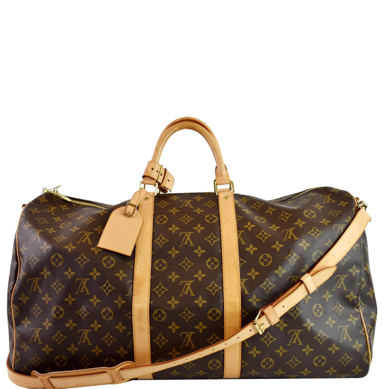 Louis Vuitton 100% Canvas Brown Monogram Keepall Bandouliere 55 One Size -  64% off