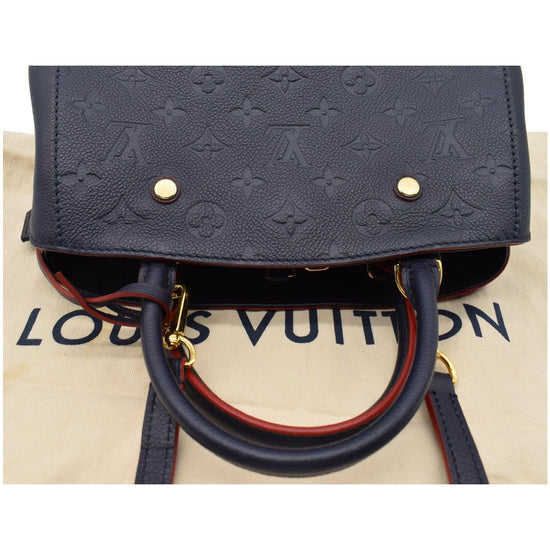 Red Louis Vuitton Empreinte Montaigne MM Bag, Sac à main Louis Vuitton  Steamer Bag petit modèle en cuir vert-kaki beige et noir