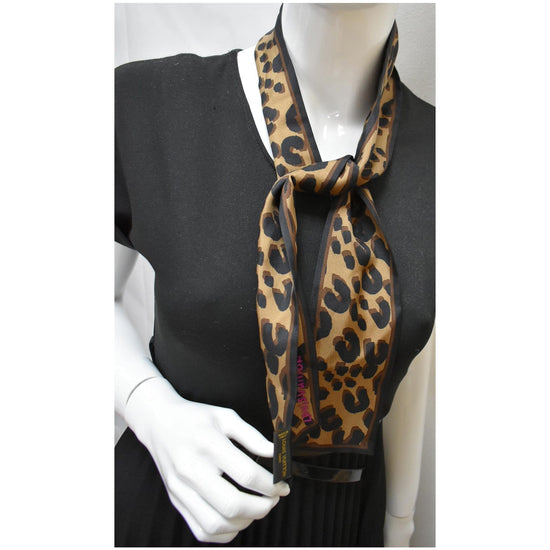 Louis Vuitton Leopard Print Bandeau Silk Scarf