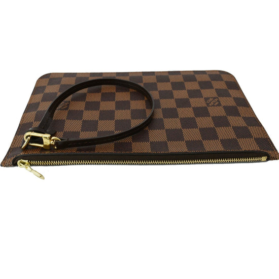 LOUIS VUITTON Race Neverfull MM Pochette Damier Canvas Wristlet Black