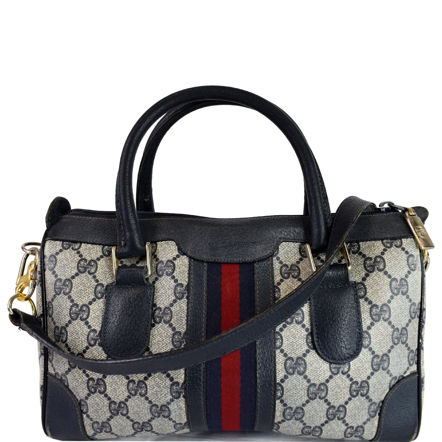 Vintage Gucci Handbag Boston Bag Shoulder Bag GG – Timeless