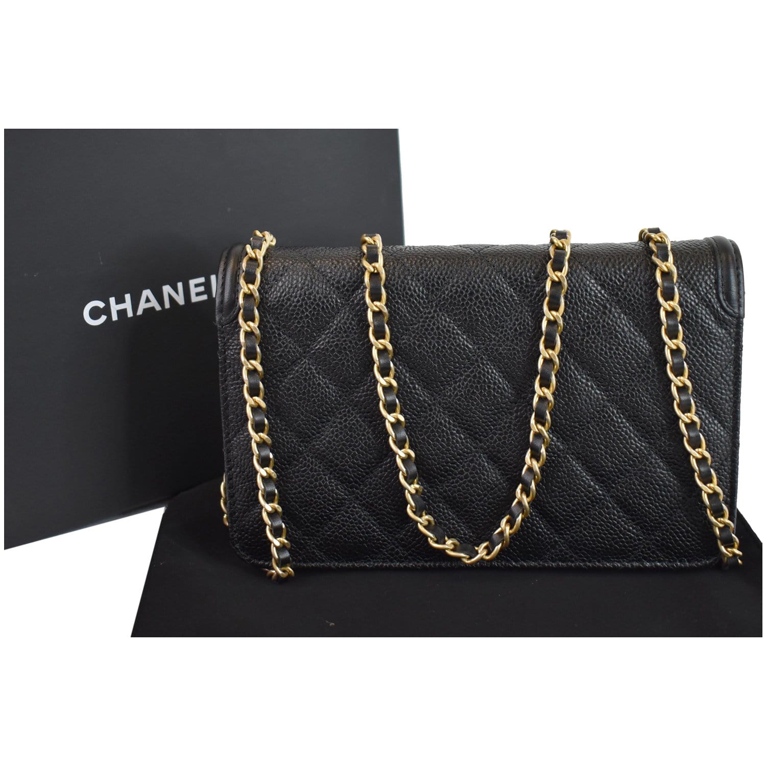 Chanel CC WOC Wallet On Caviar Black