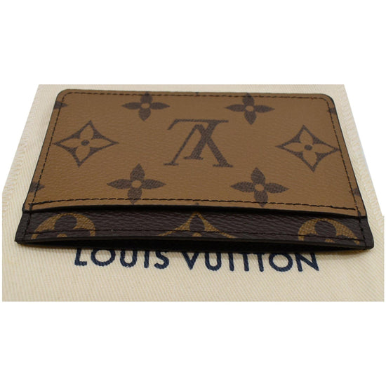 Louis Vuitton Card Holder Reverse Monogram Canvas Brown in Coated Canvas -  US