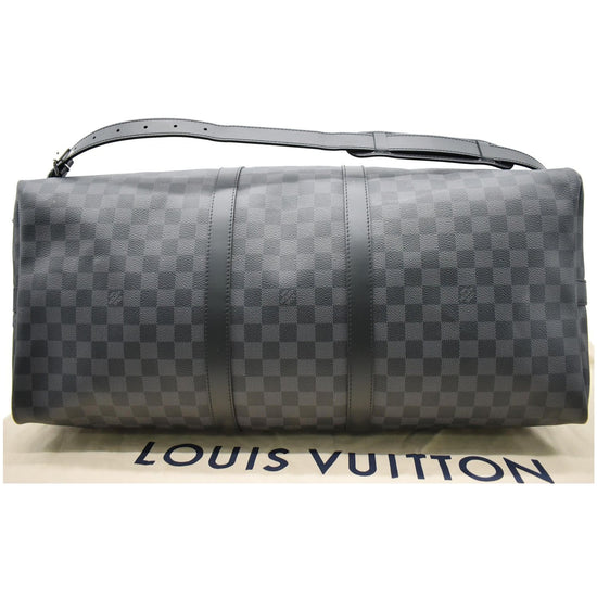 LOUIS VUITTON Keepall Bandouliere 55 Damier Graphite Black PVC M41413  Authentic