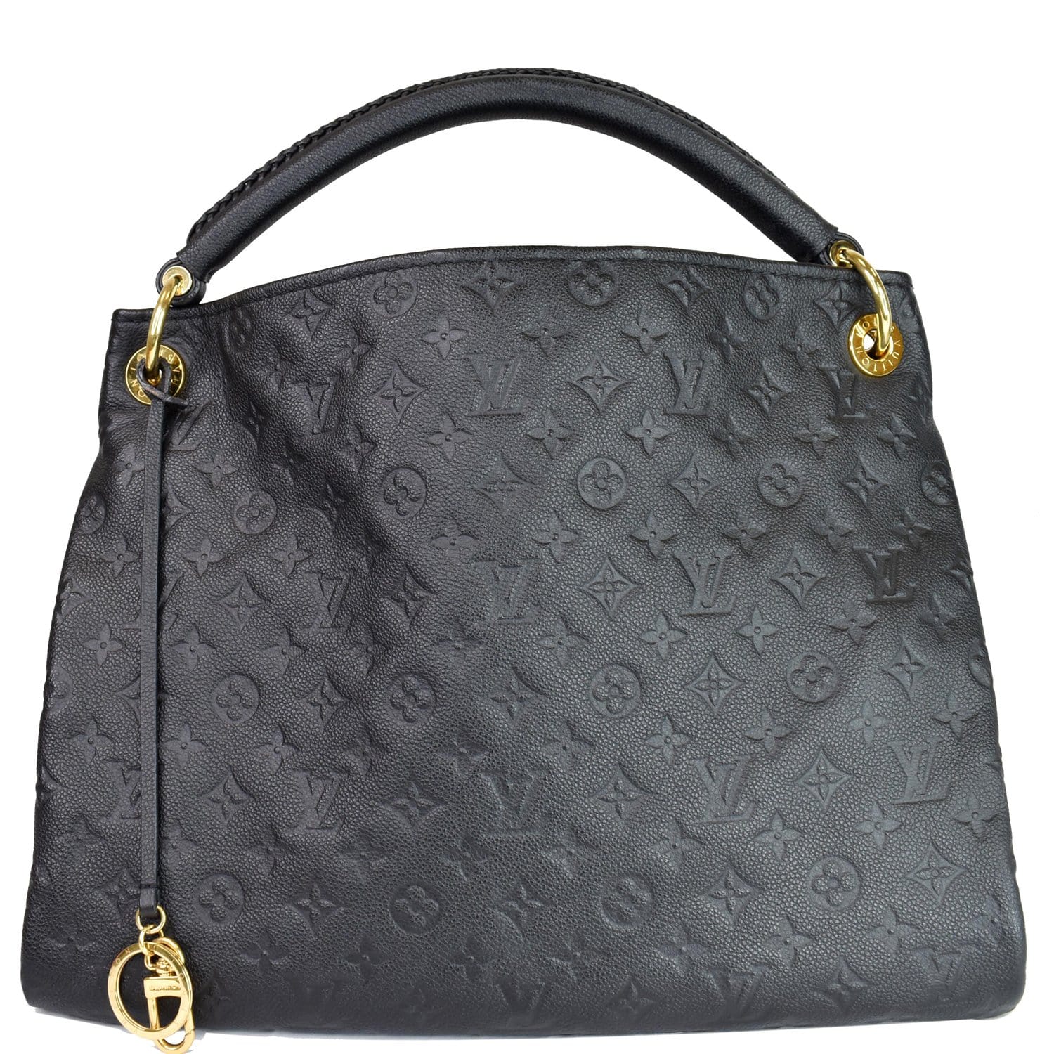 LOUIS VUITTON Artsy MM Empreinte Leather Shoulder Bag Black