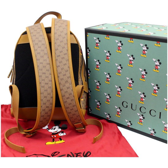 Gucci x Disney Backpack Mini GG Supreme Mickey Mouse Medium Beige in Coated  Canvas/Leather with Antique Gold-tone - US