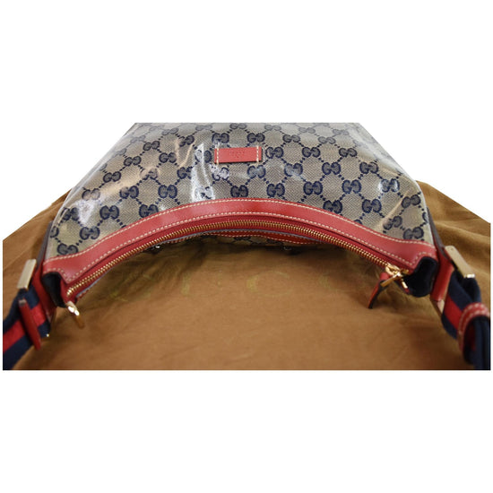 Gucci GG Canvas Messenger Bag Red Navy Blue