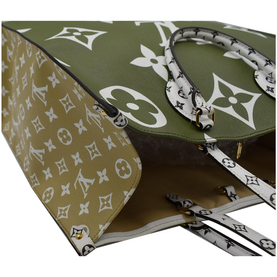 Louis Vuitton AUTHENTIC MONOGRAM GIANT ONTHEGO GM WHITE KHAKI