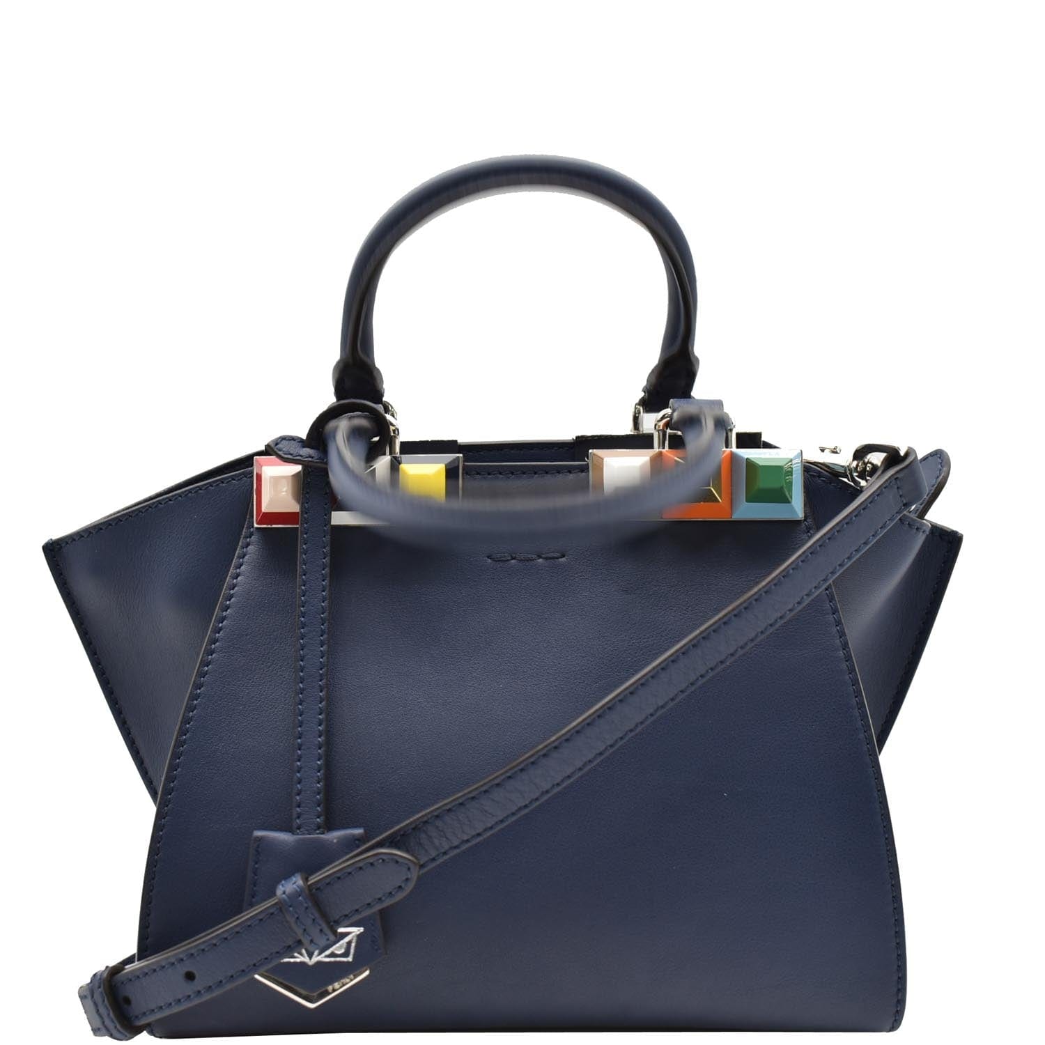 Prada Saffiano Tote Bag Blue Used (6984)