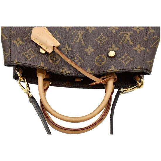 Louis Vuitton Montaigne BB Monogram Canvas Satchel Bag Brown