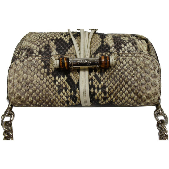Gucci Python Bamboo Croisette Evening Bag - Brown Shoulder Bags, Handbags -  GUC1317297