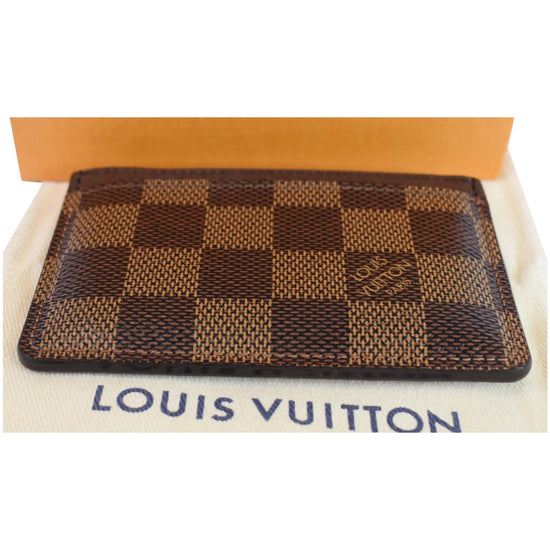 Louis Vuitton Damier Ebene Card Holder Brown For Women