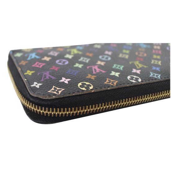 Louis Vuitton Black Monogram Multicolor Zippy Wallet Litchi Zip