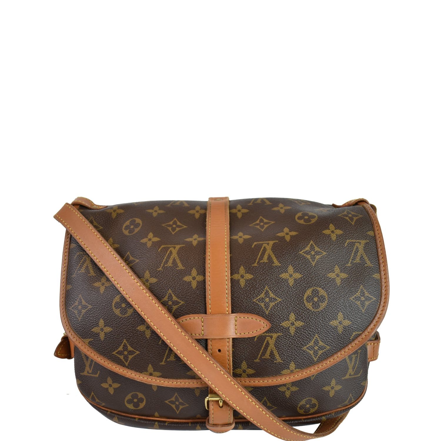 Louis Vuitton Saumur 30 Brown Canvas Shoulder Bag (Pre-Owned)