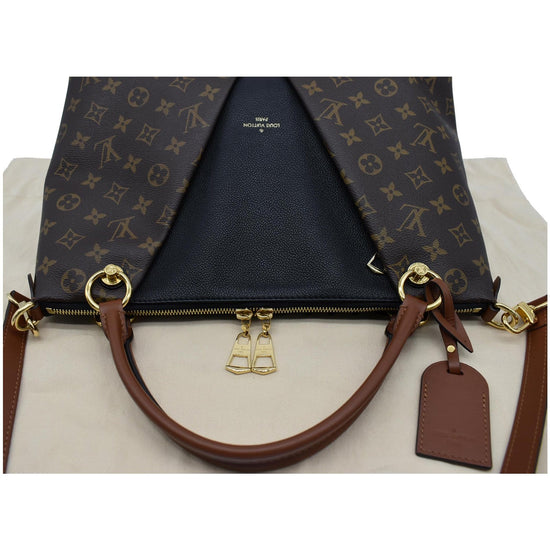Louis+Vuitton+V+Tote+MM+Black%2FBrown+Leather%2FCanvas for sale
