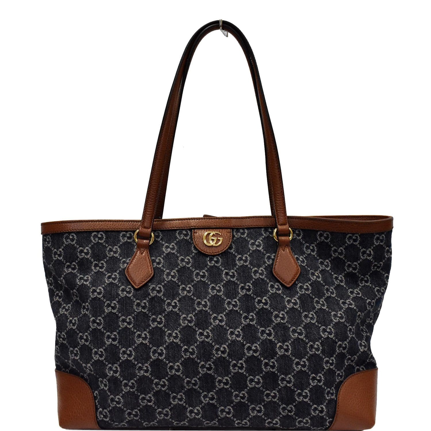 Gucci Vintage - GG Jacquard Tote Bag - Brown - Leather Handbag