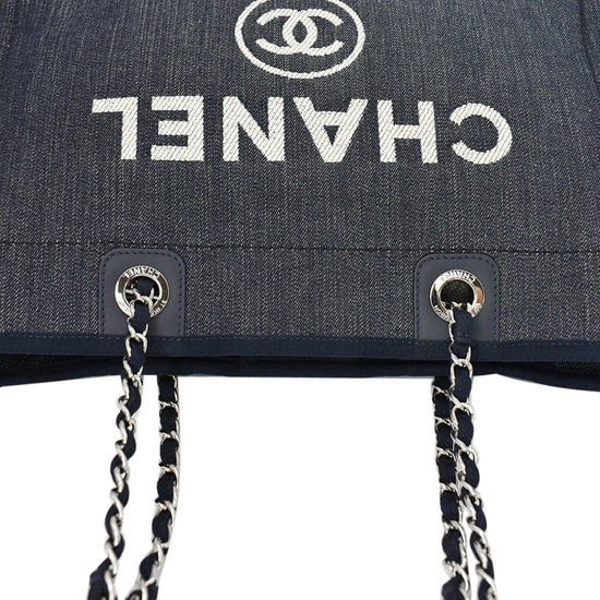 CHANEL Deauville Medium Denim Navy Shopping Tote Bag – Fashion Reloved