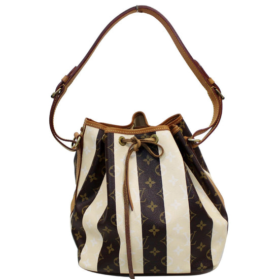 Louis Vuitton Vintage - Monogram Rayures Noe Bag - Brown White - Canvas and  Vachetta Leather Handbag - Luxury High Quality - Avvenice