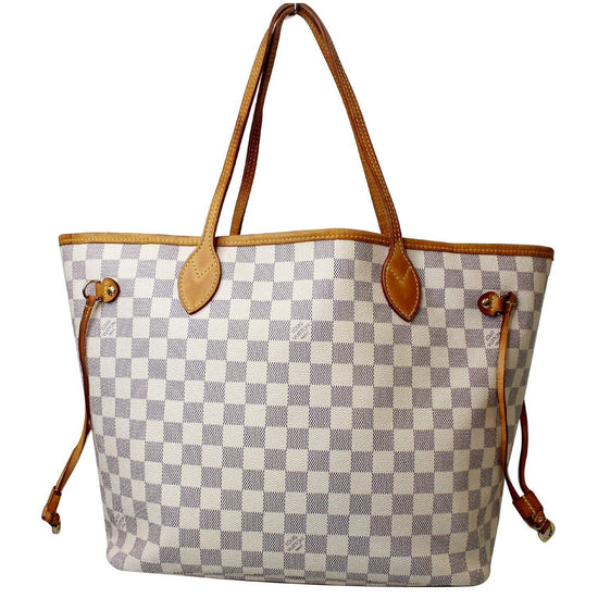 White Louis Vuitton Damier Azur Neverfull MM Tote Bag – Designer Revival