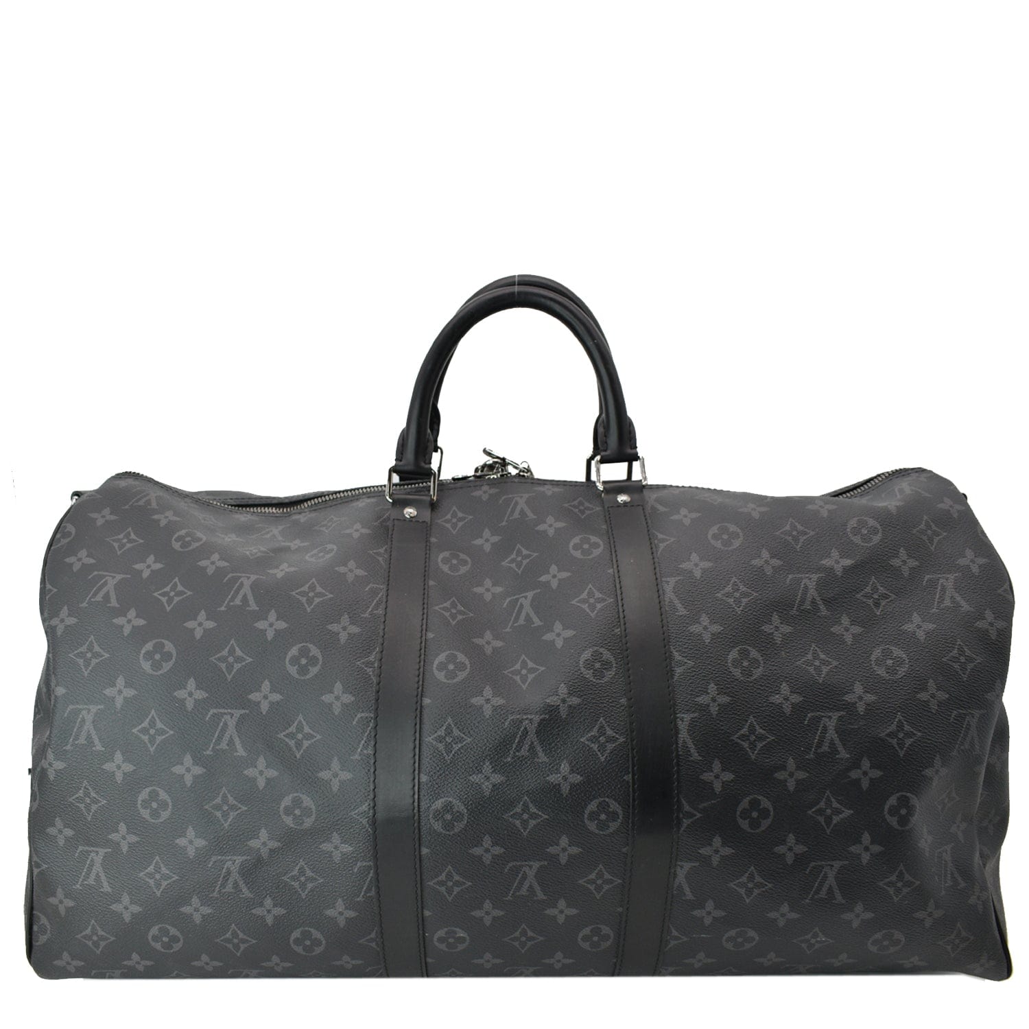 Louis Vuitton Black Monogram Eclipse Keepall Bandouliere 55 Duffle