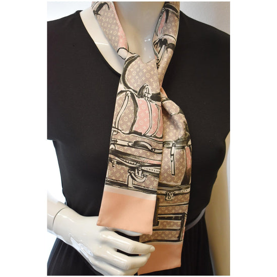 LOUIS VUITTON Bandeau Silk Scarf Rose