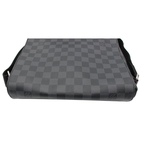 Louis Vuitton Damier Graphite District MM Leather Fabric Black