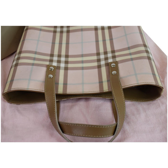 Burberry London Pink Nova Check Pvc Zip Top Tote, please read