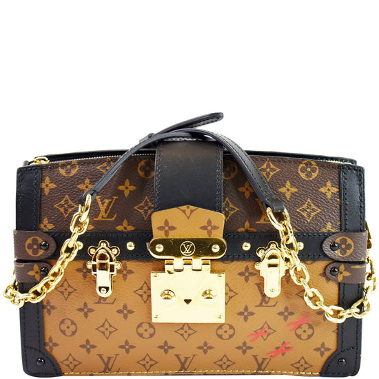 Petite malle cloth handbag Louis Vuitton Brown in Cloth - 25087127