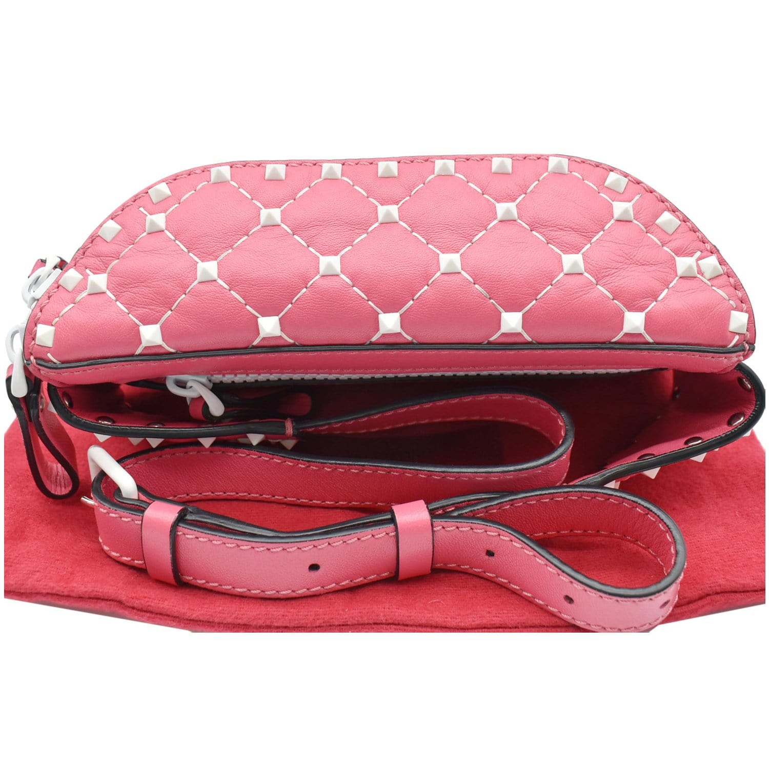 høflighed Korrekt Profit Valentino Free Rockstud Spike Leather Belt Bag Pink - DDH